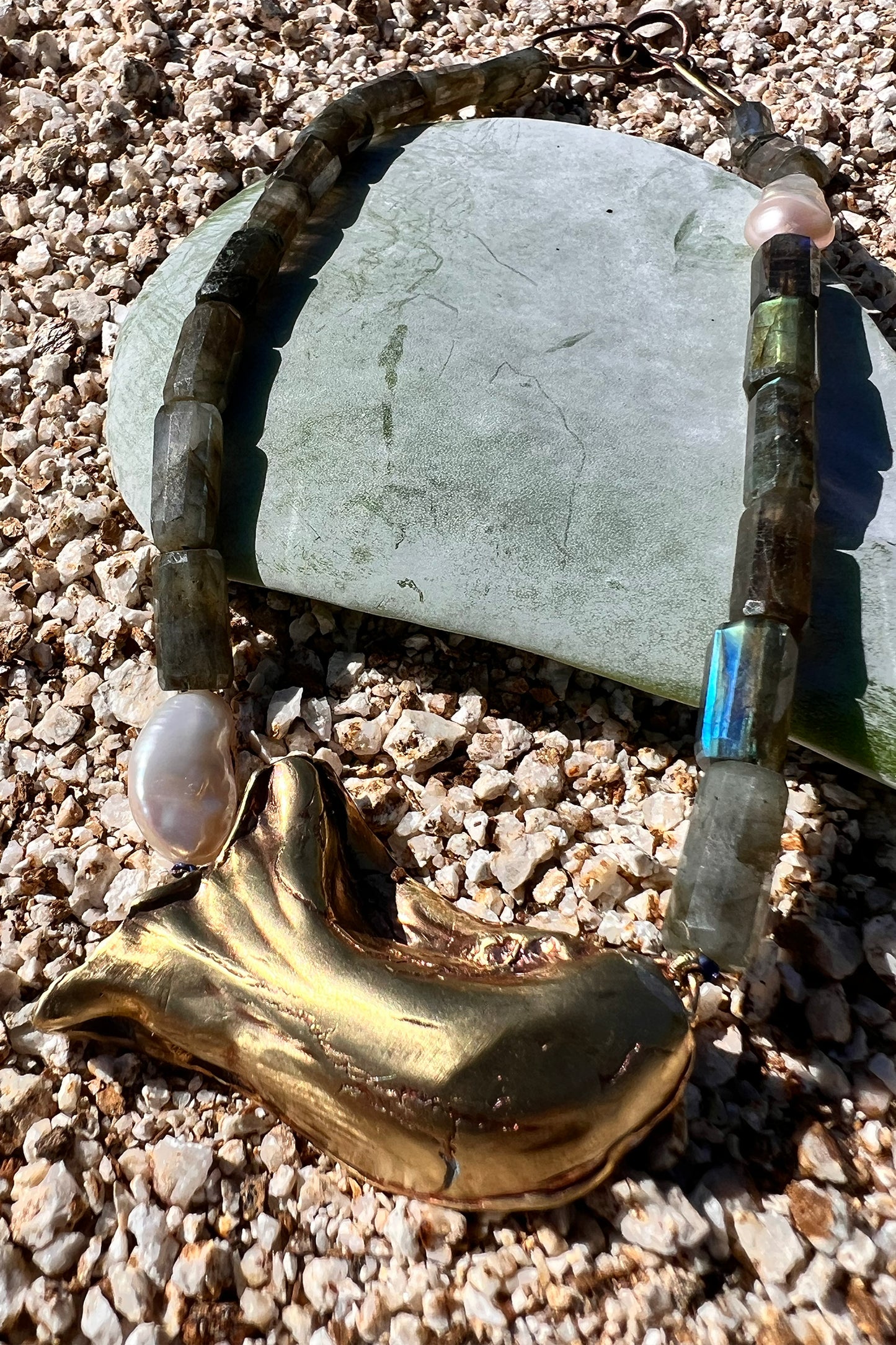 Collar Labradorita Bronce